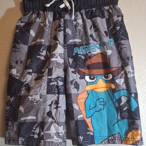 Disney Agent P Kids Swim Trunks - Black and Blue M 260753